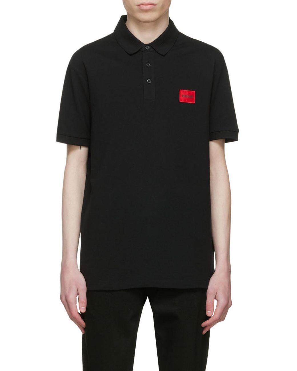 Boss Black Hugo Logo Patch Short-Sleeved Polo Shirt for men