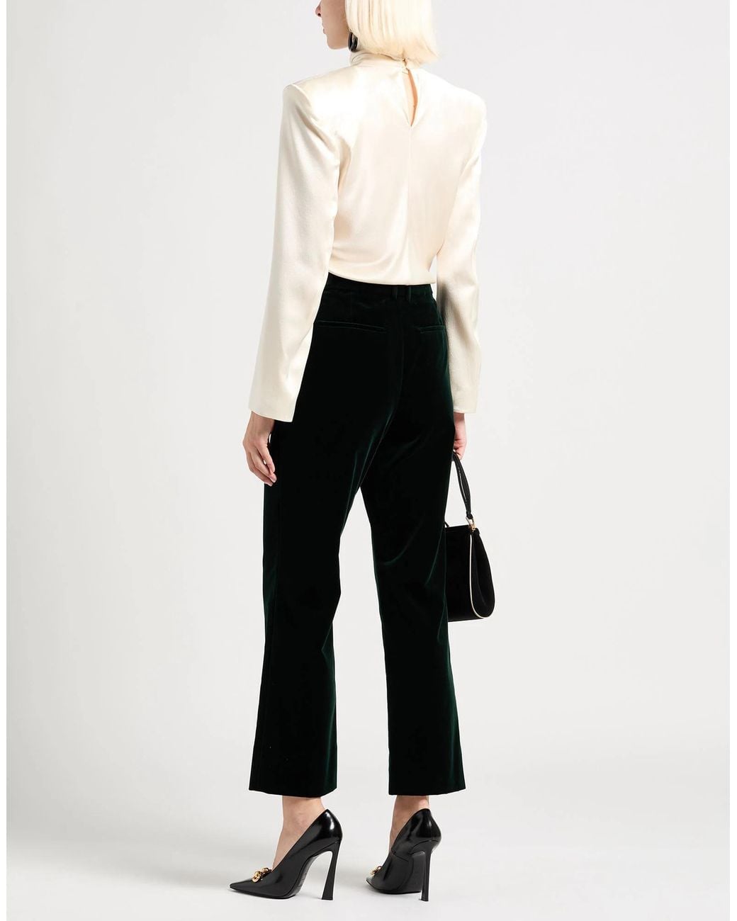 Saint Laurent Black Straight-Leg Velvet Pants