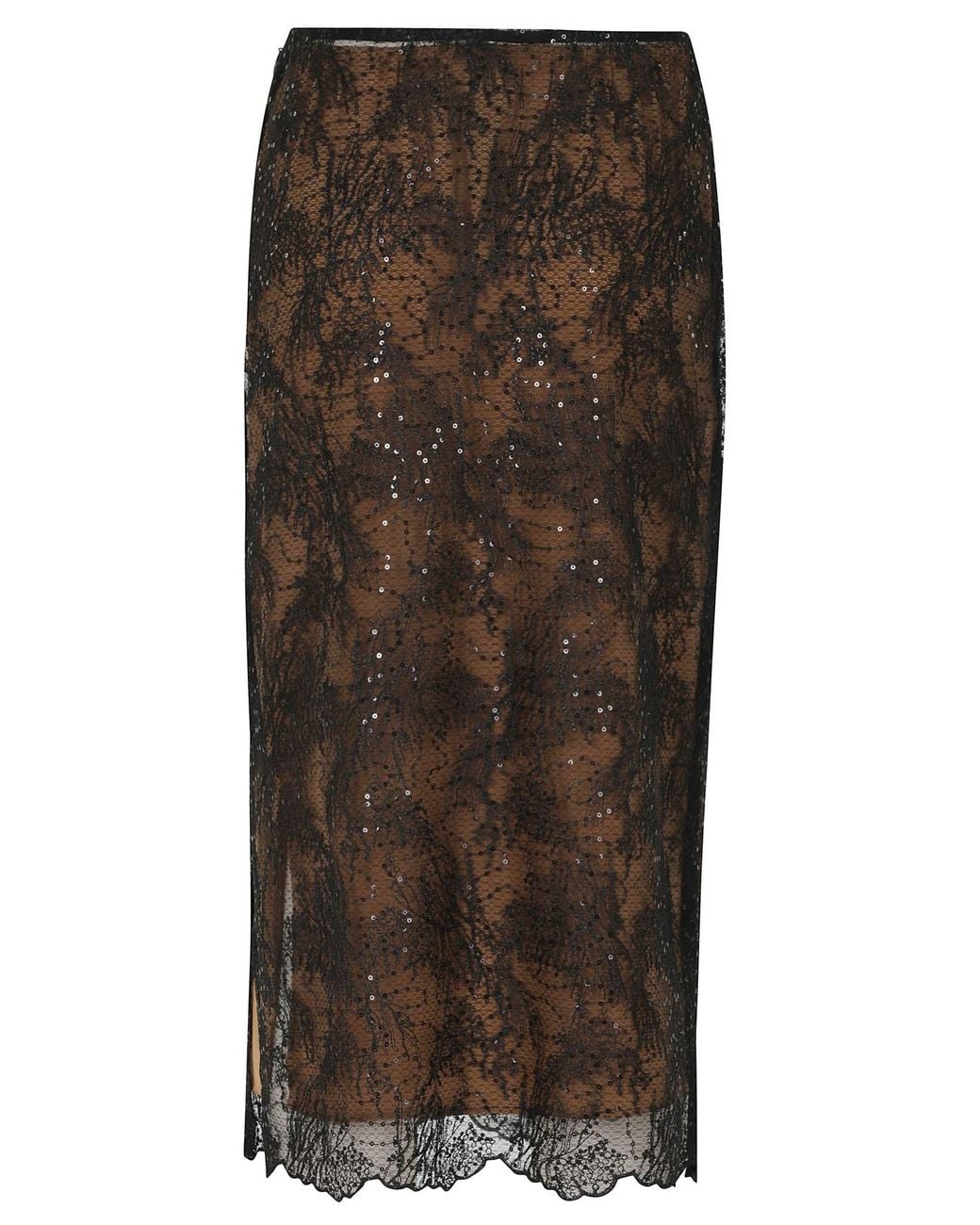 Semicouture Brown Printed Skirt