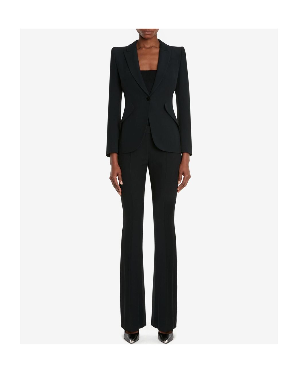 McQueen Black Tailored Flared Pants
