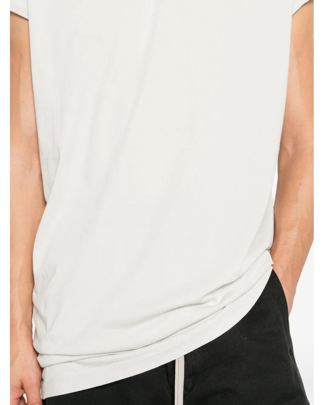 Rick Owens White Raw-Cut T-Shirt for men