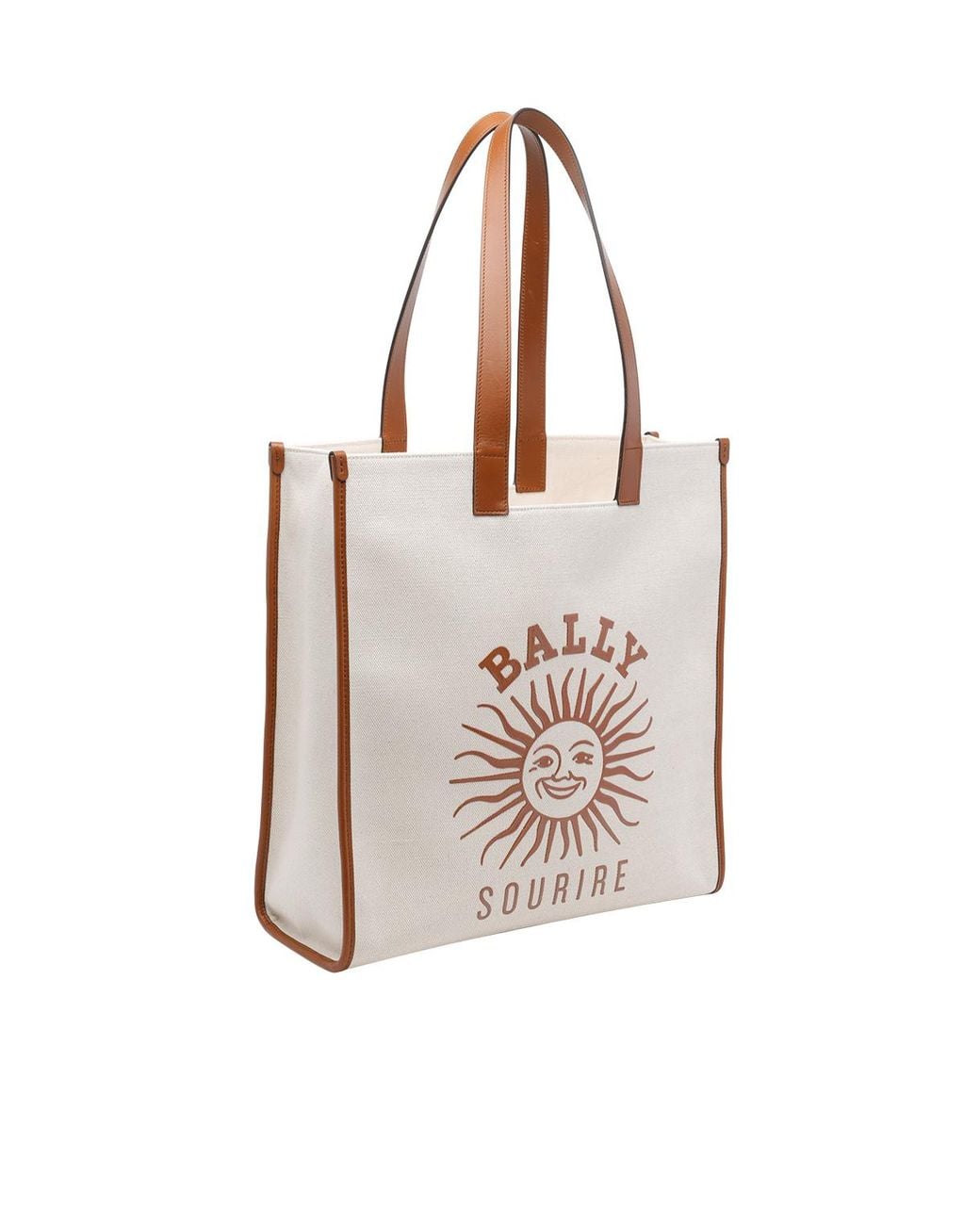 Bally White Sourire Logo Tote Bag