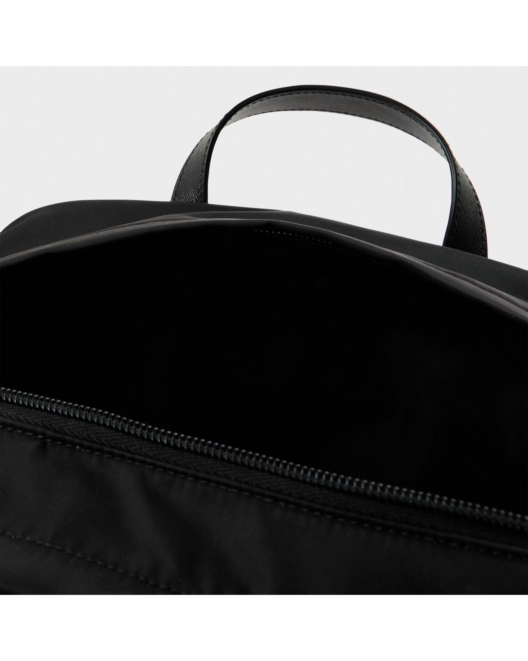 Prada Black Triangular Logo Backpack for men