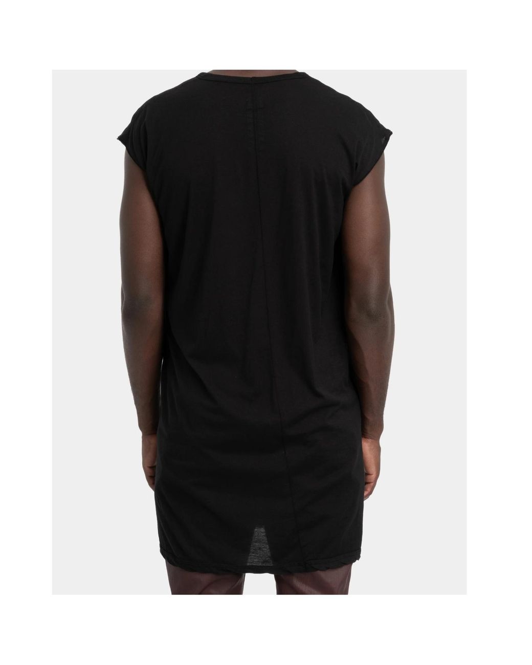 Rick Owens Black Sleeveless Longline T-Shirt for men