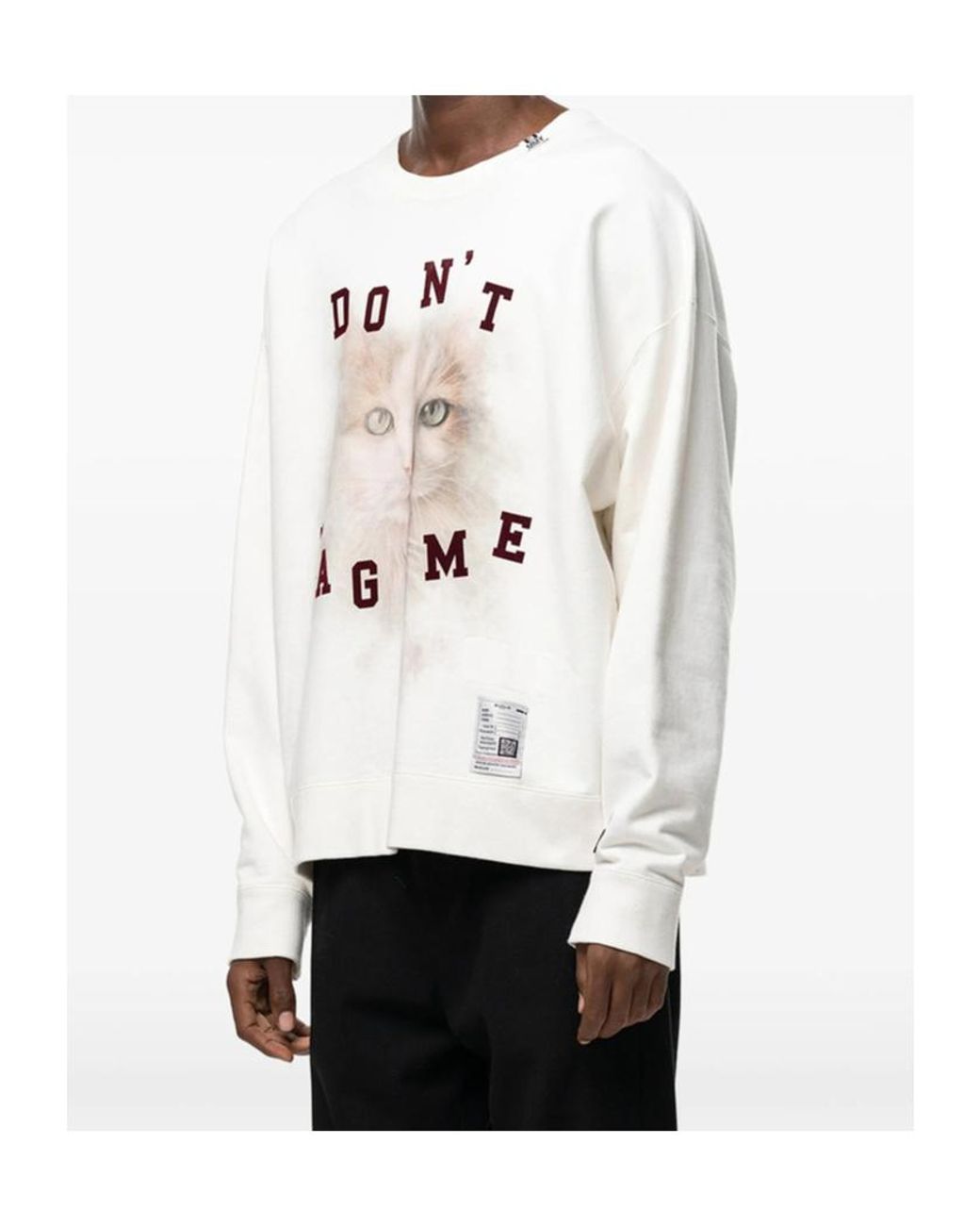 Maison Mihara Yasuhiro White Cat Printed Sweatshirt for men