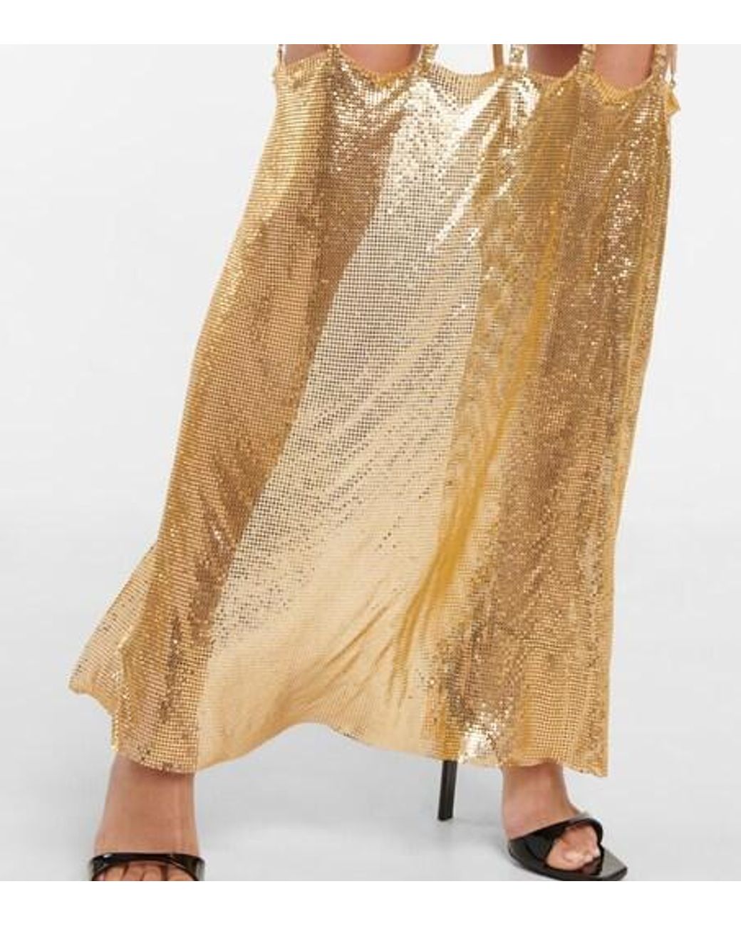 Christopher Kane Metallic Cutout Mesh Midi Skirt