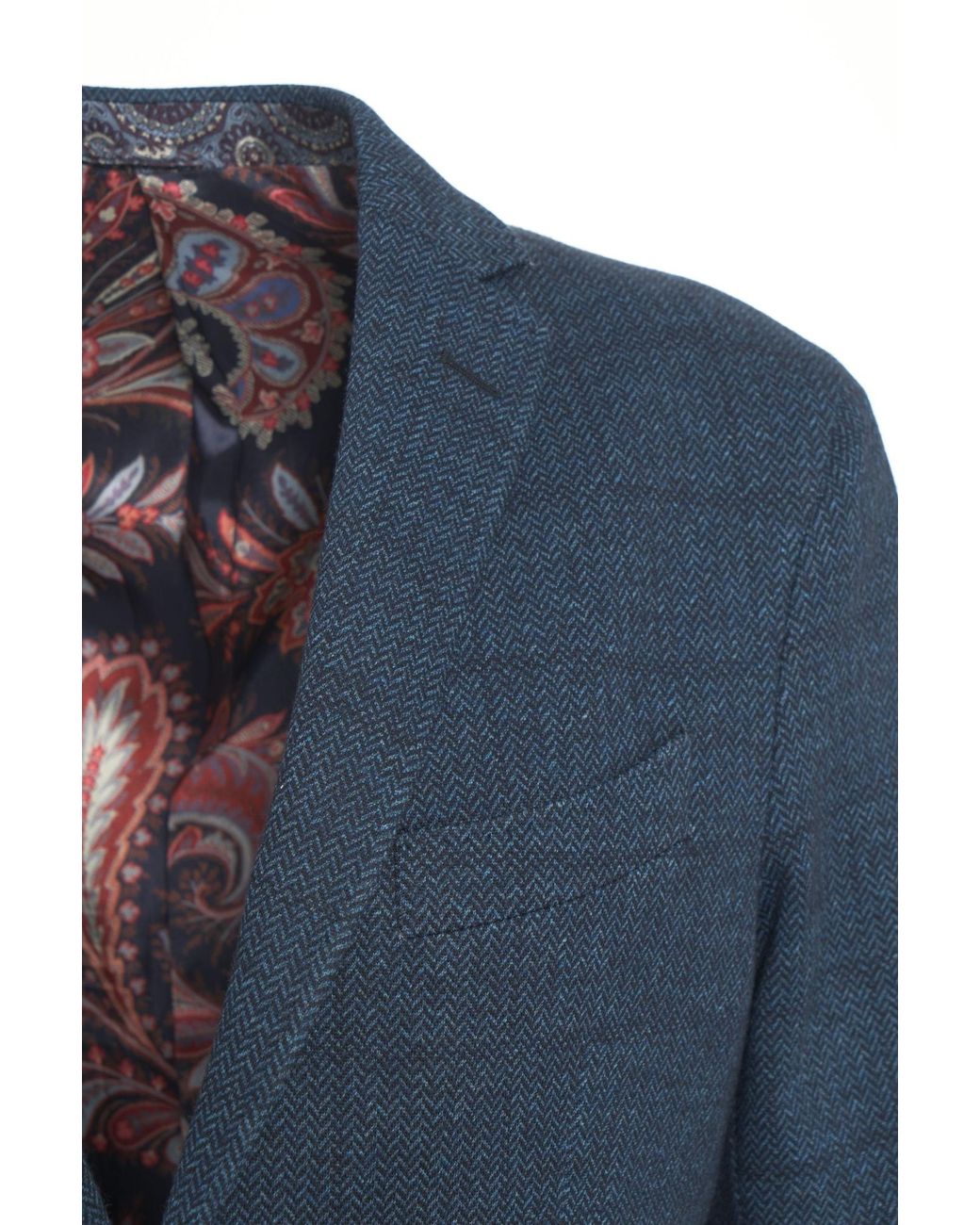Etro Blue Single-Breasted Blazer for men
