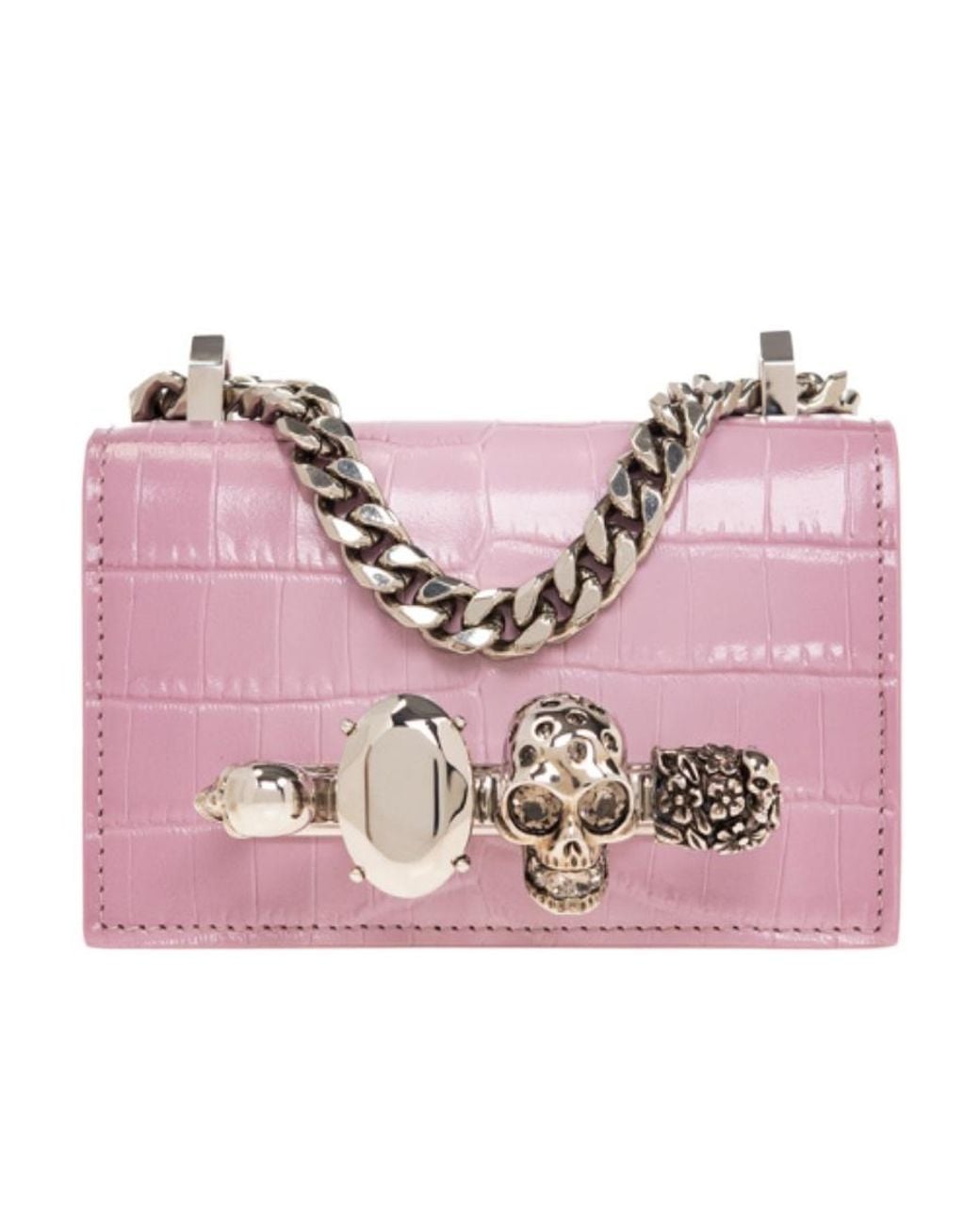 McQueen Pink Jewelled Satchel Micro Shoulder Bag