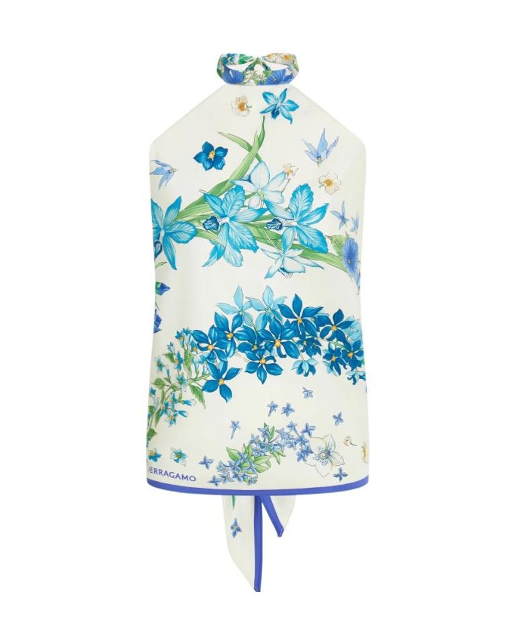 Ferragamo Blue Ferragamo Spring Print Foulard Top