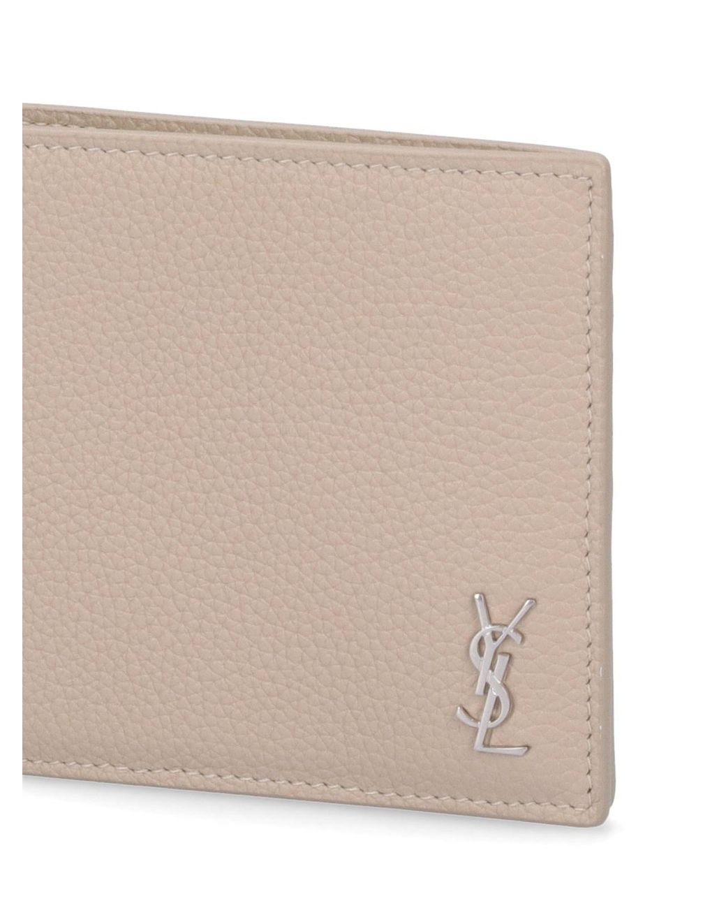 Saint Laurent Natural Tiny Cassandre East/West Wallet for men