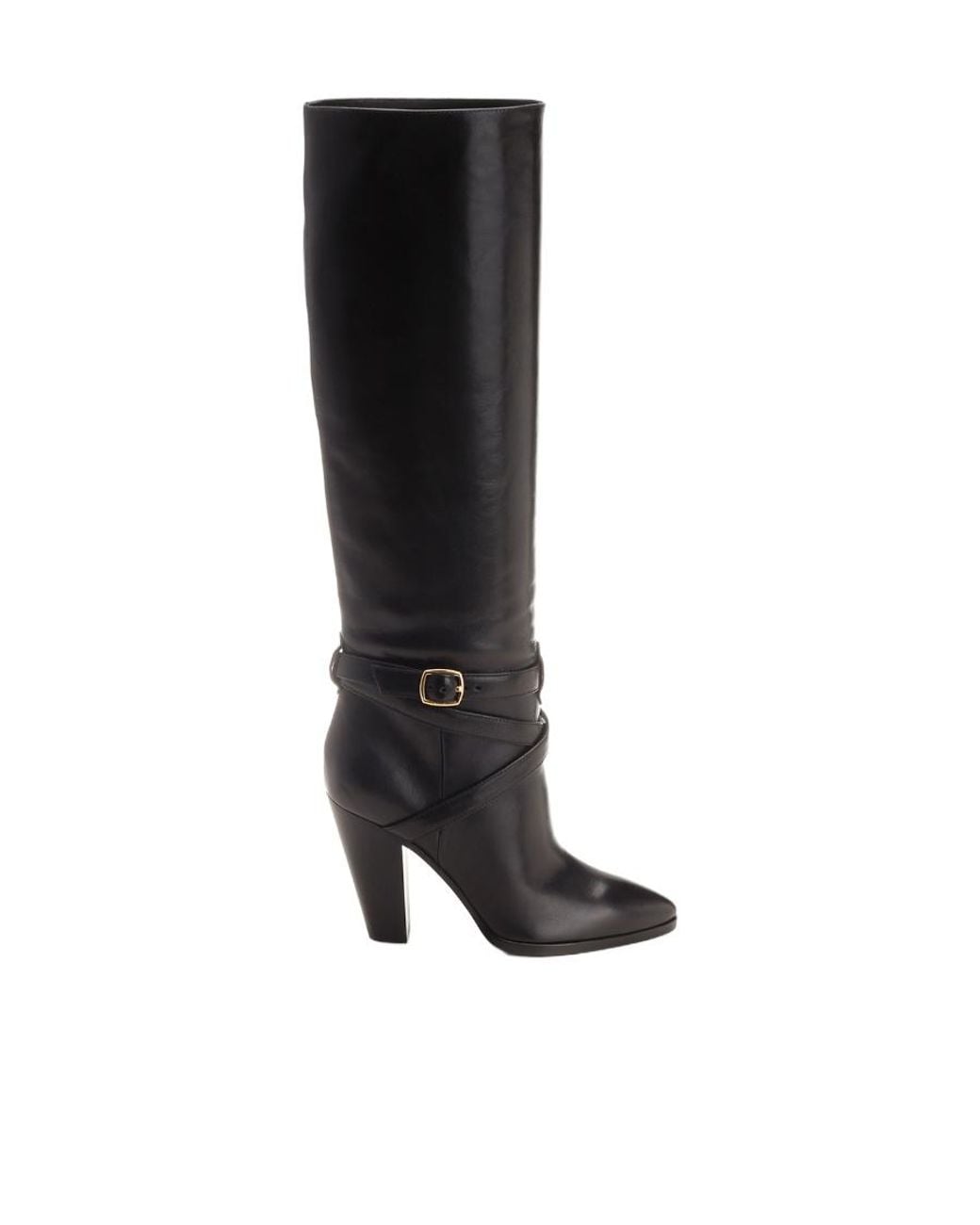 Céline Black High Slouchy Buckle Boot Wiltern