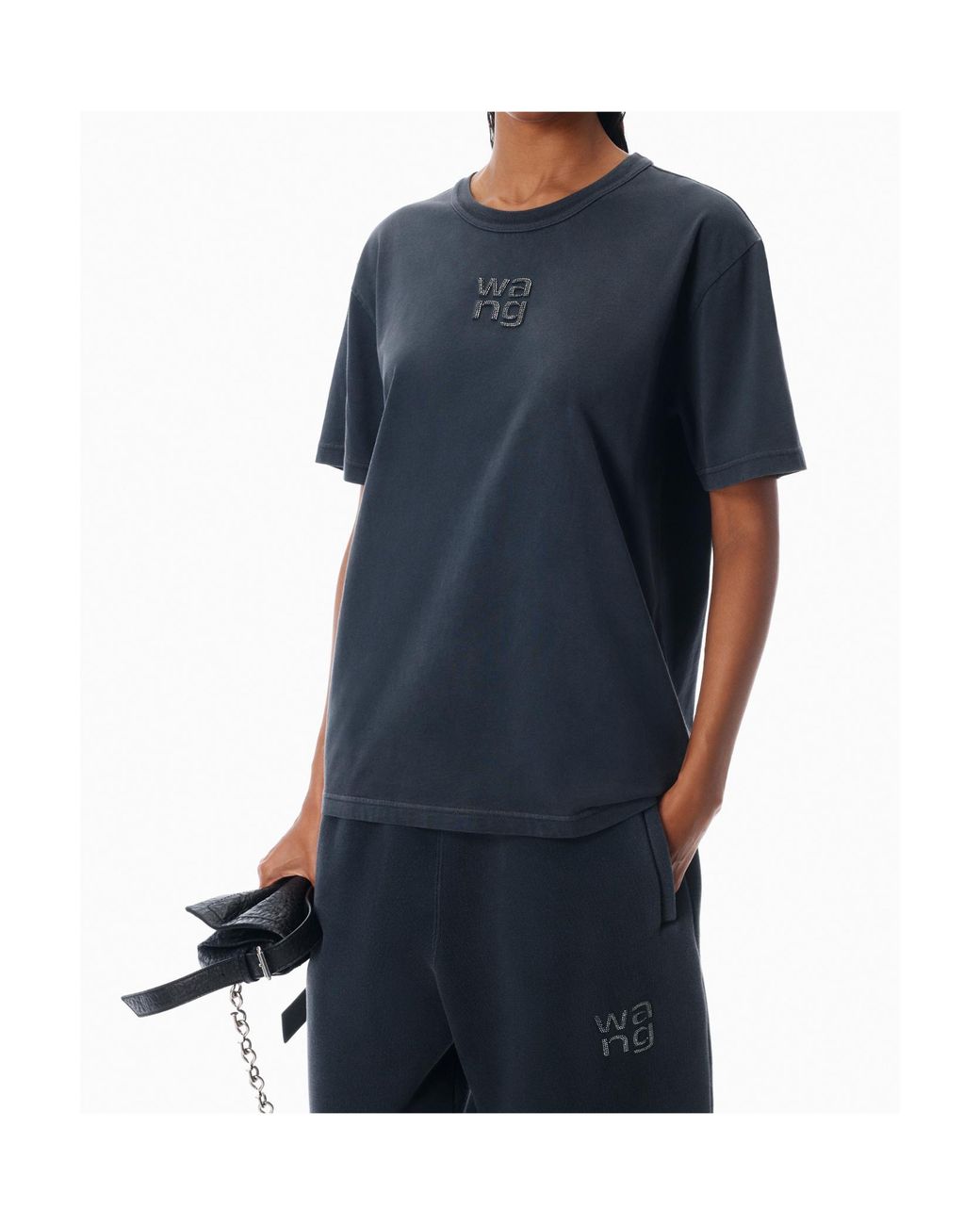 Alexander Wang Blue T By Embellished Hotfix T-Shirt