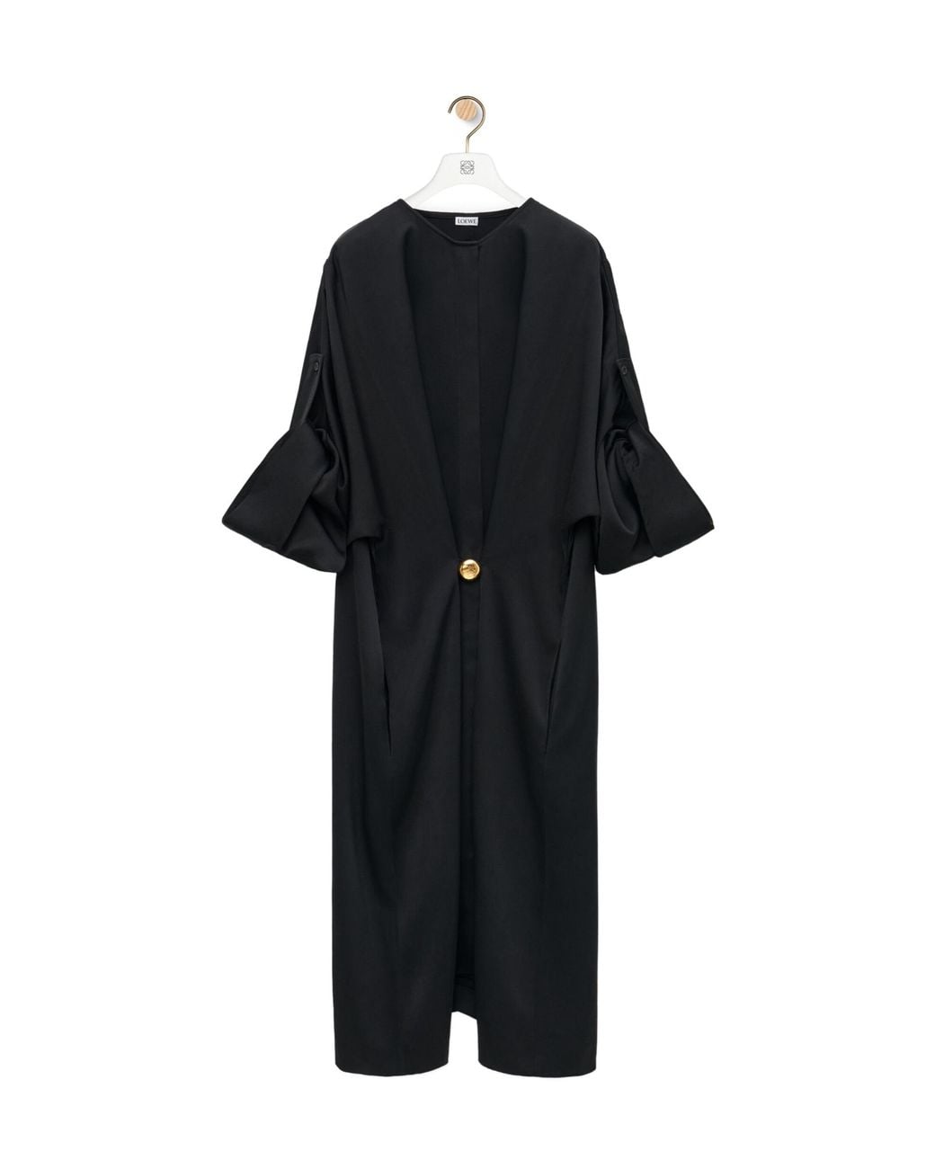 Loewe Black Round-Neck Pebble Midi Dress