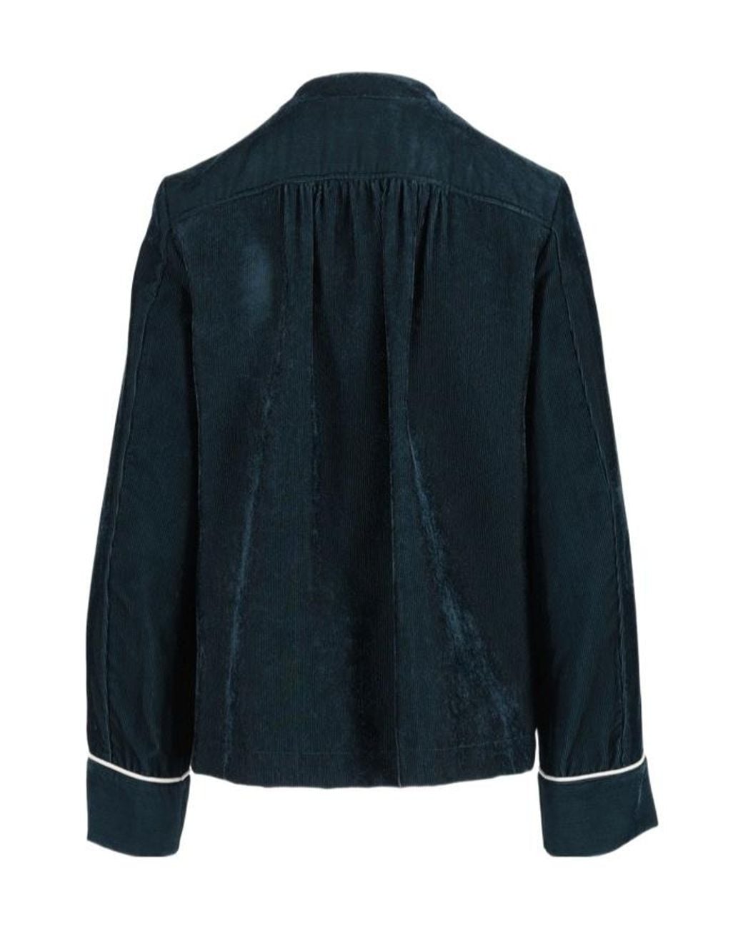 Forte_forte Blue Ribbed Piped Jacket