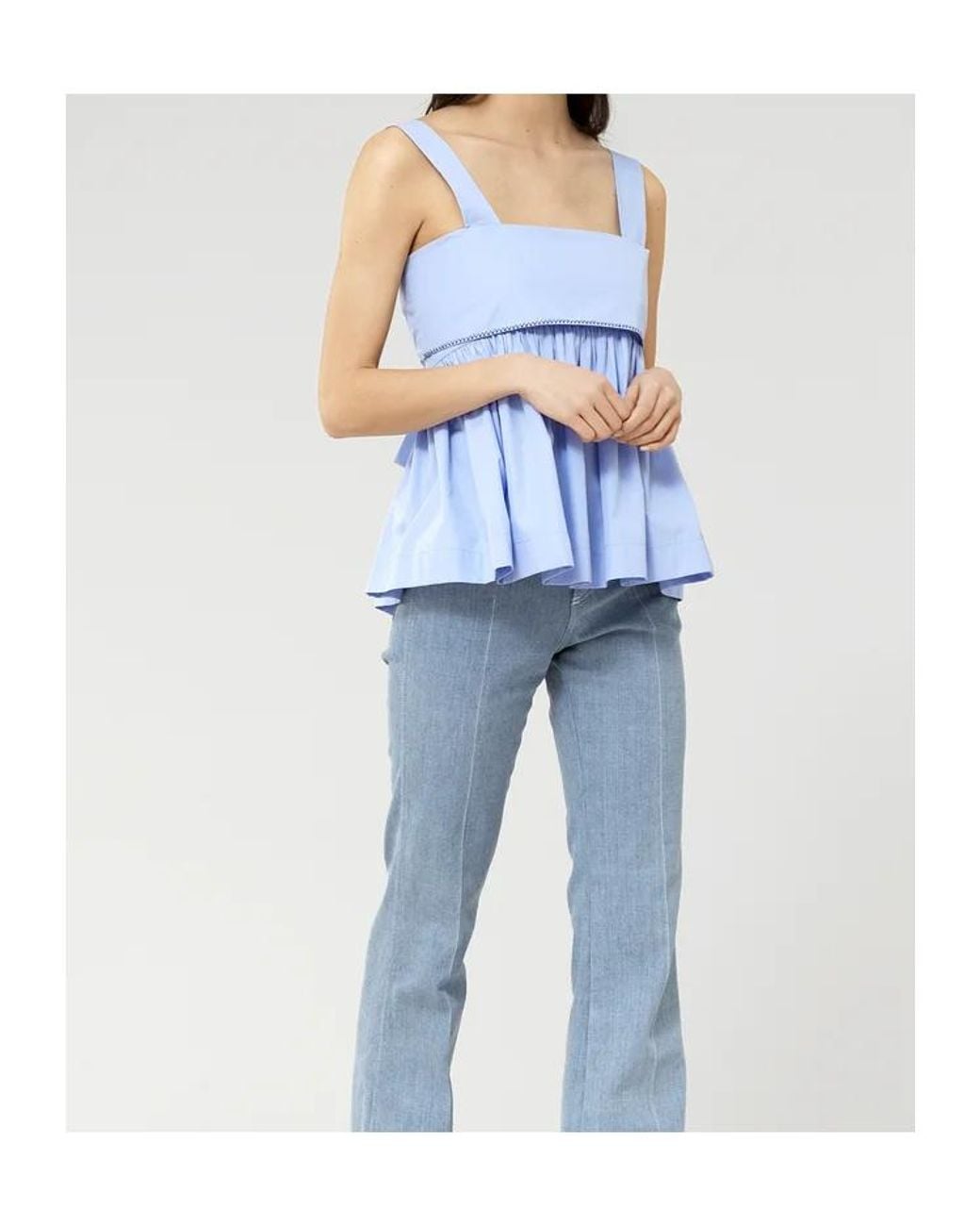 Chloé Blue Pleated Detail Vest