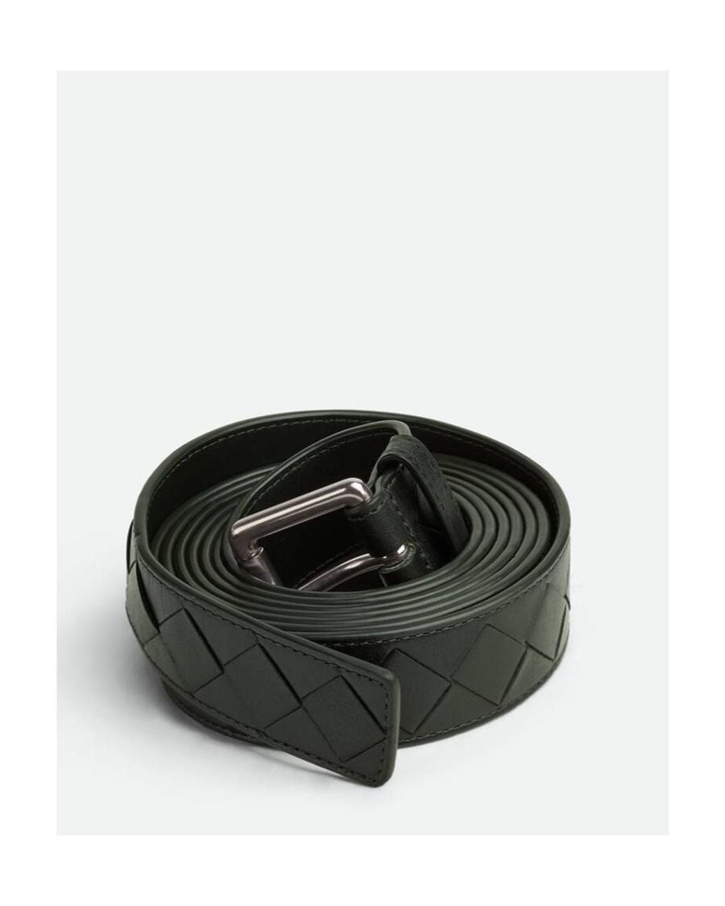 Bottega Veneta Black Signature Weave Buckle Belt for men