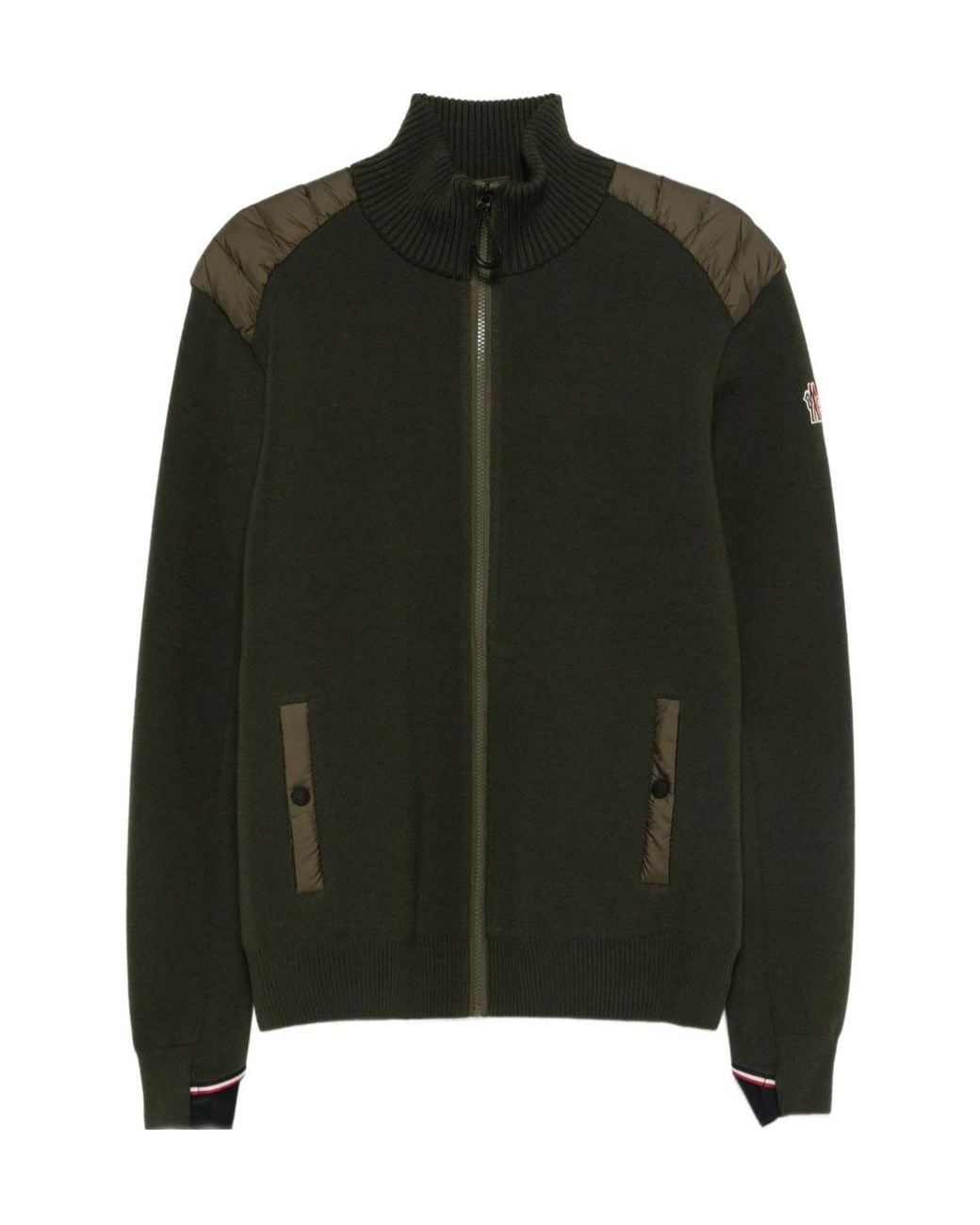 Moncler Green Grenoble Zip-Up High Neck Cardigan for men