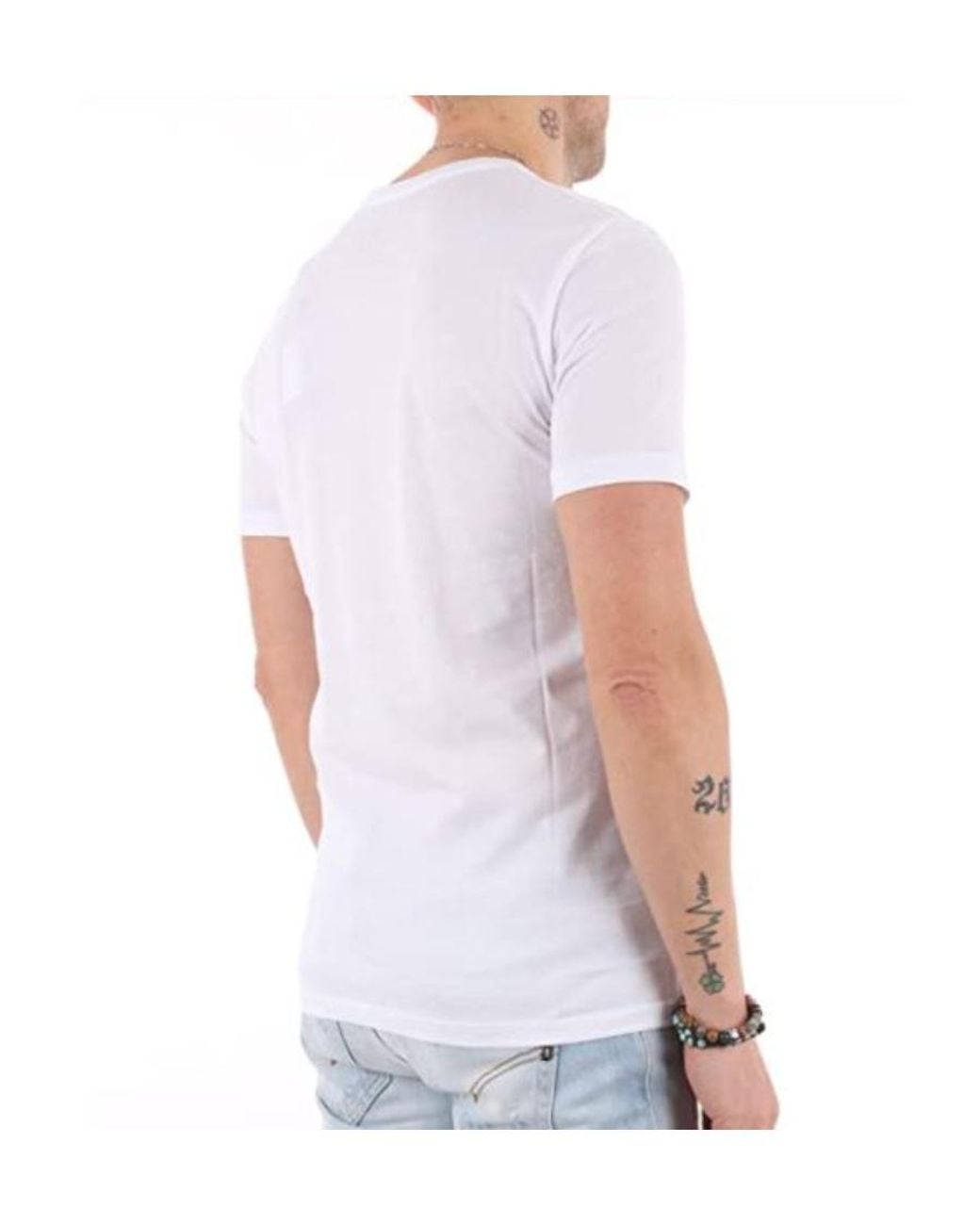 ARMANI EXCHANGE White Basic V-Neck T-Shirt for men