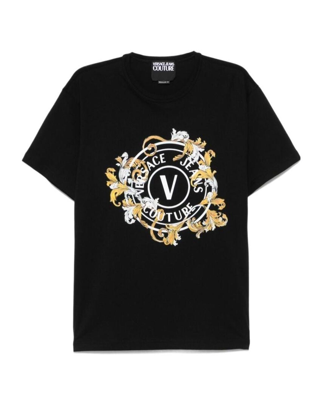 Versace Jeans Black Couture Baroque Logo T-Shirt for men