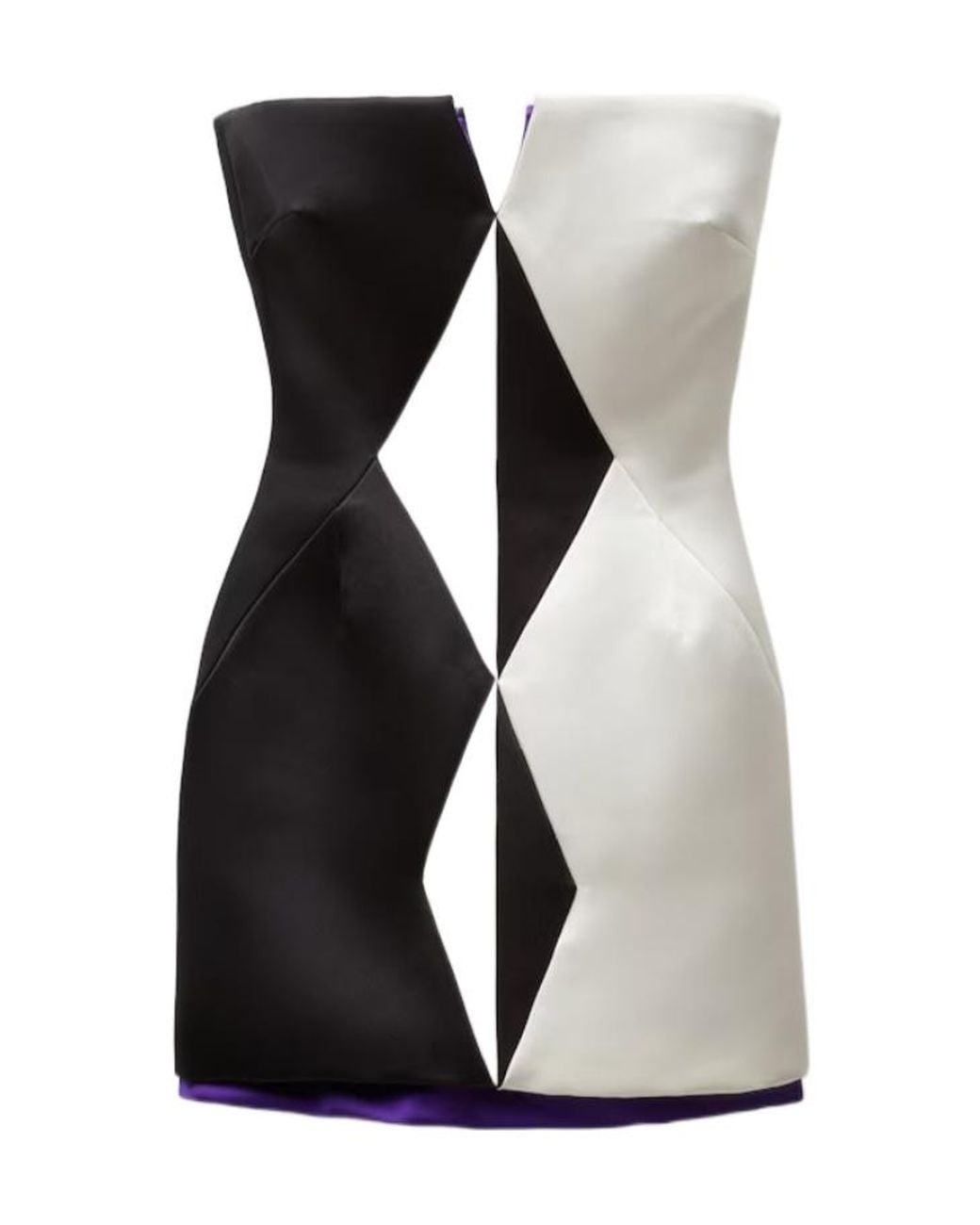 Versace Black Strapless Geometric Mini Dress