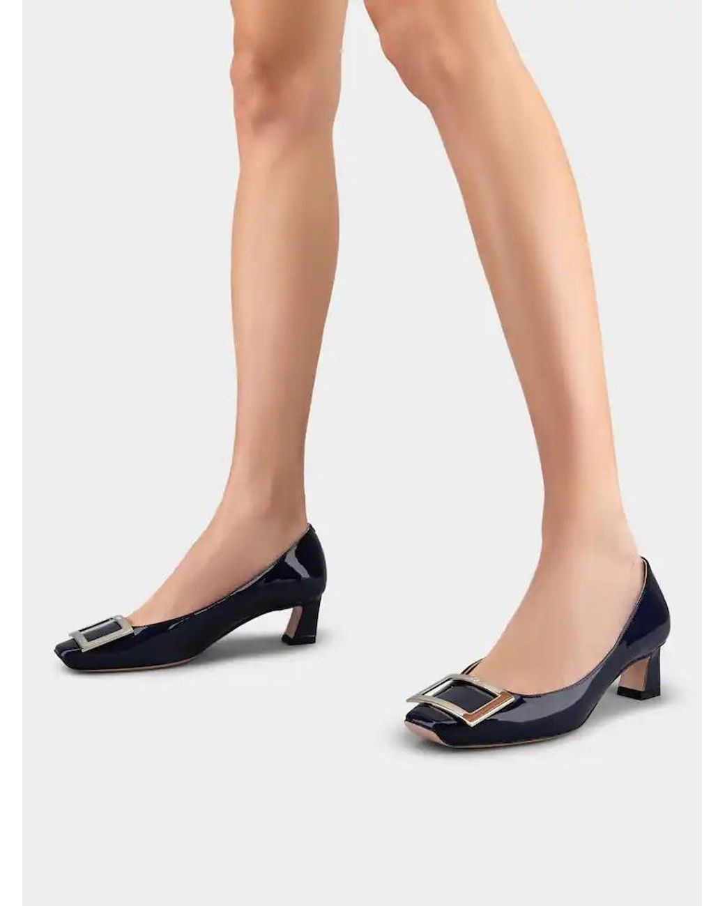 Roger Vivier Blue Trompette Embellished Buckle Pumps