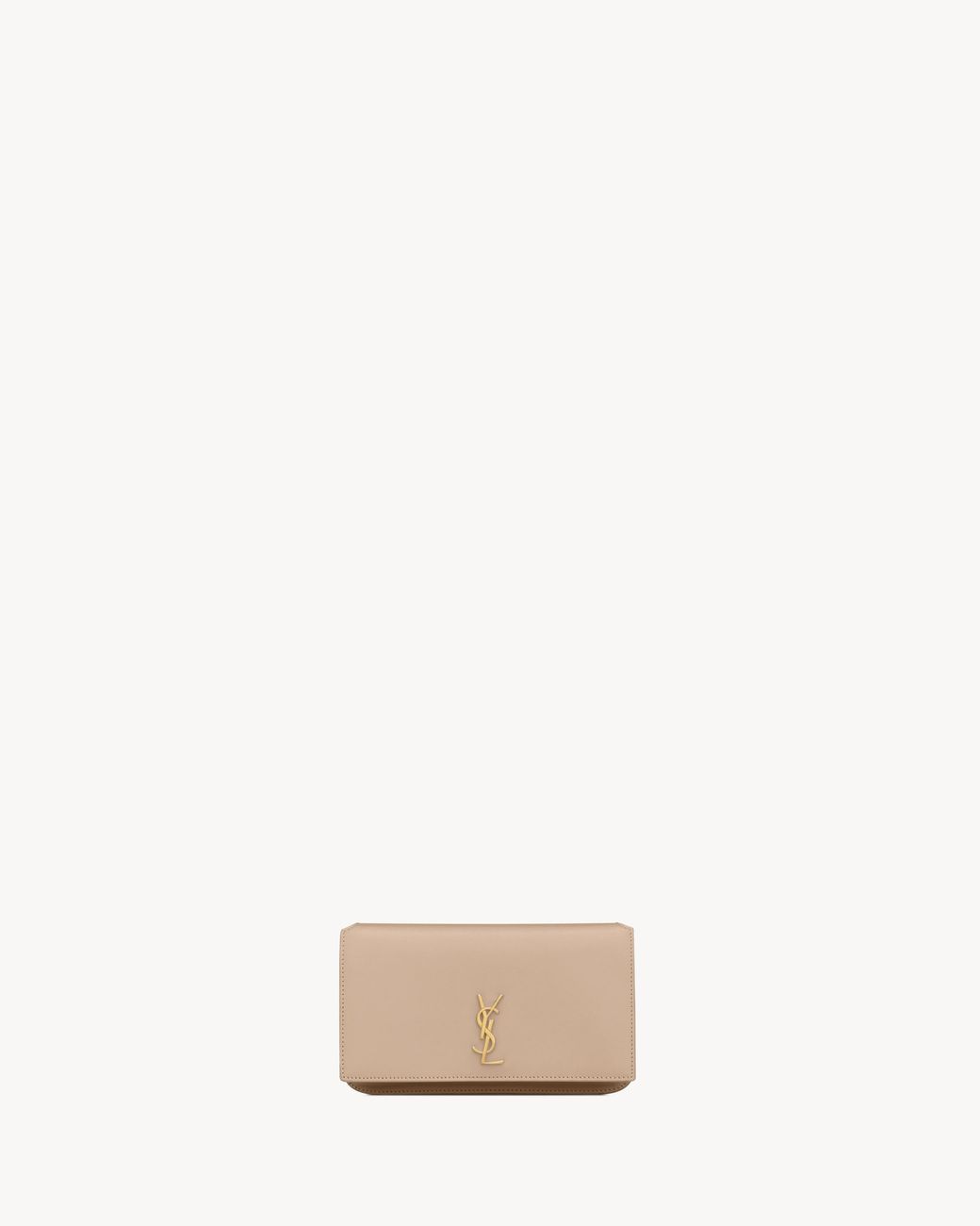 Saint Laurent White Monogram Smooth Leather Shoulder Strap Phone Pocket
