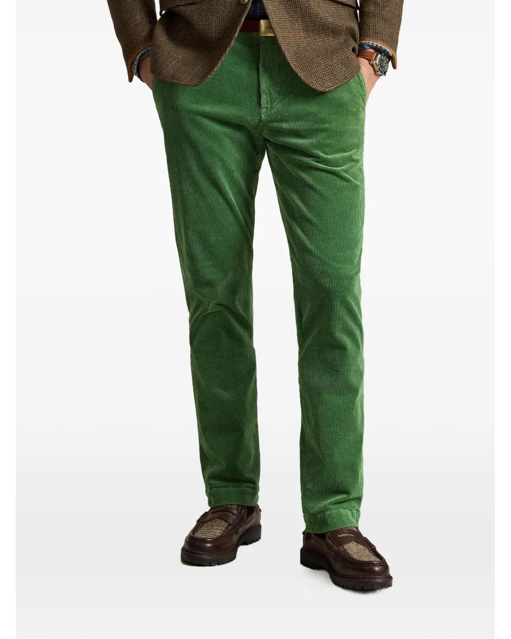 Polo Ralph Lauren Green Straight-Fit Corduroy Trousers for men