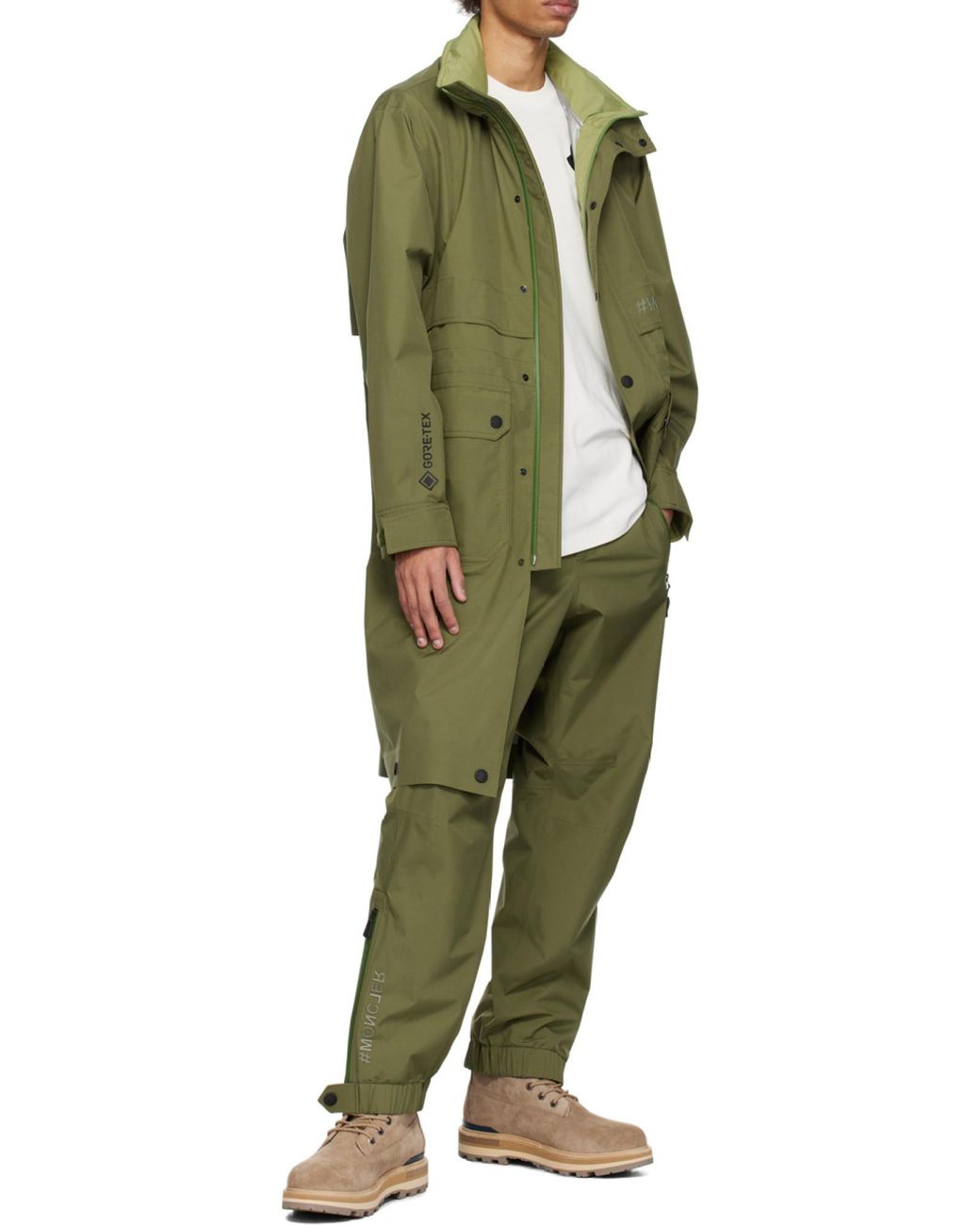 Moncler Green Grenoble Zipped Pockets Tailored Pants for men