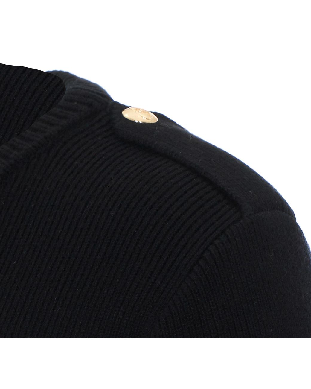 Liu Jo Blue Button-Shoulder Knitted Sweater