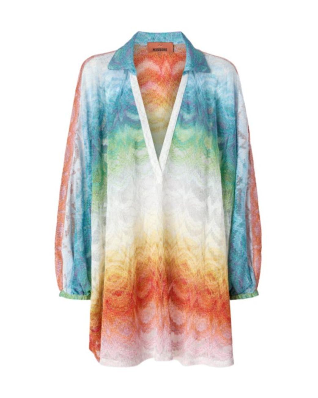 Missoni Blue V-Neck Long Sleeve Dress
