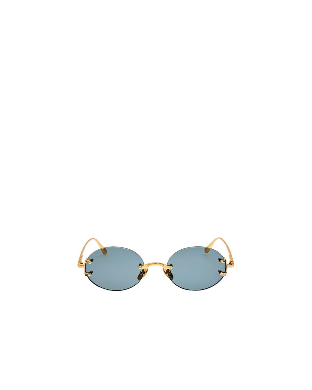 Linda Farrow Blue Stella Oval Frame Sunglasses for men