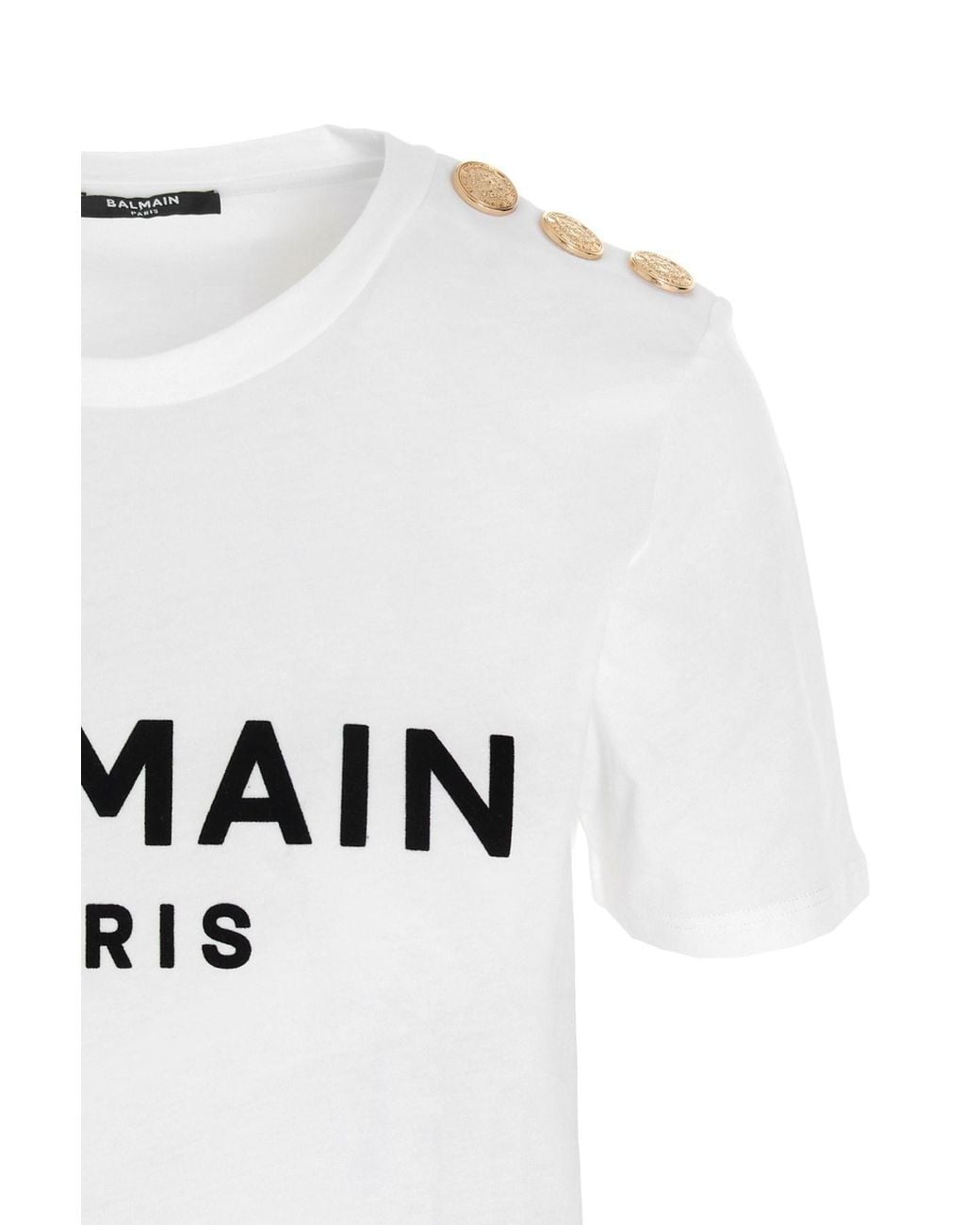 Balmain White Tshirt Con Logo