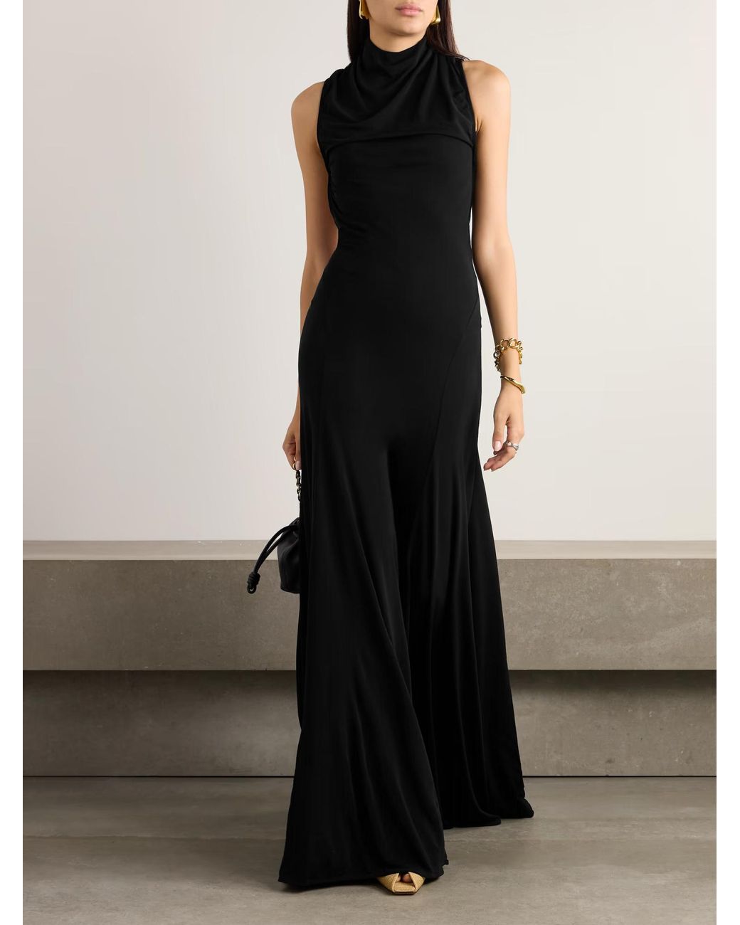 Christopher Esber Black Maico Open-Back Jersey Maxi Dress