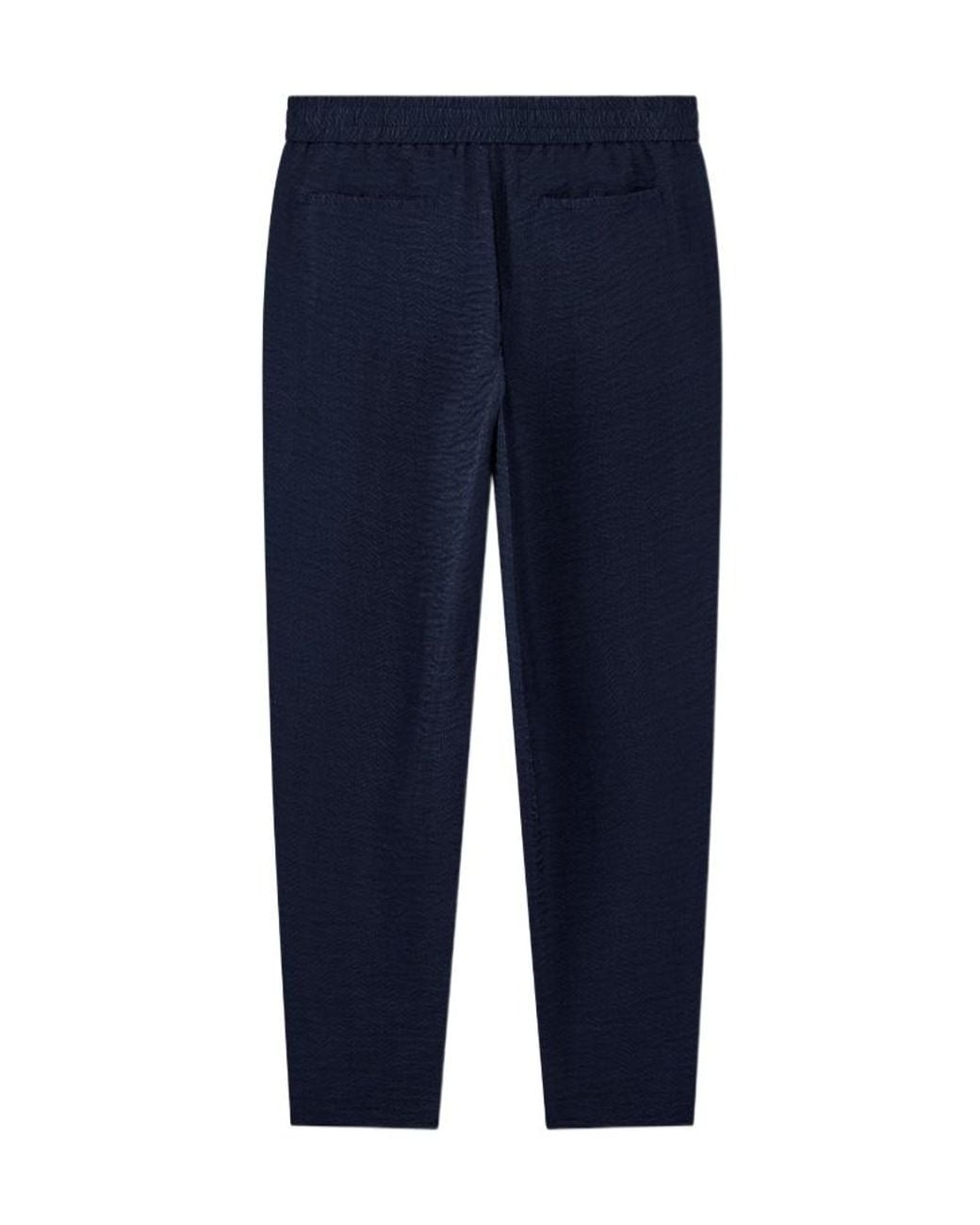 Giorgio Armani Blue Crinkled Relaxed Pants for men