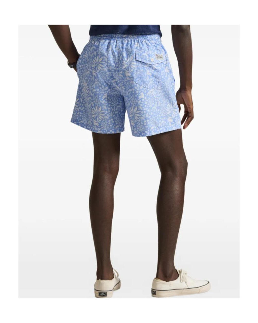 Polo Ralph Lauren Blue Floral Drawstring Swim Shorts for men