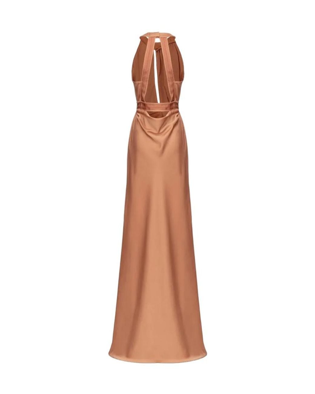 Pinko White Halterneck Slit Front Gown