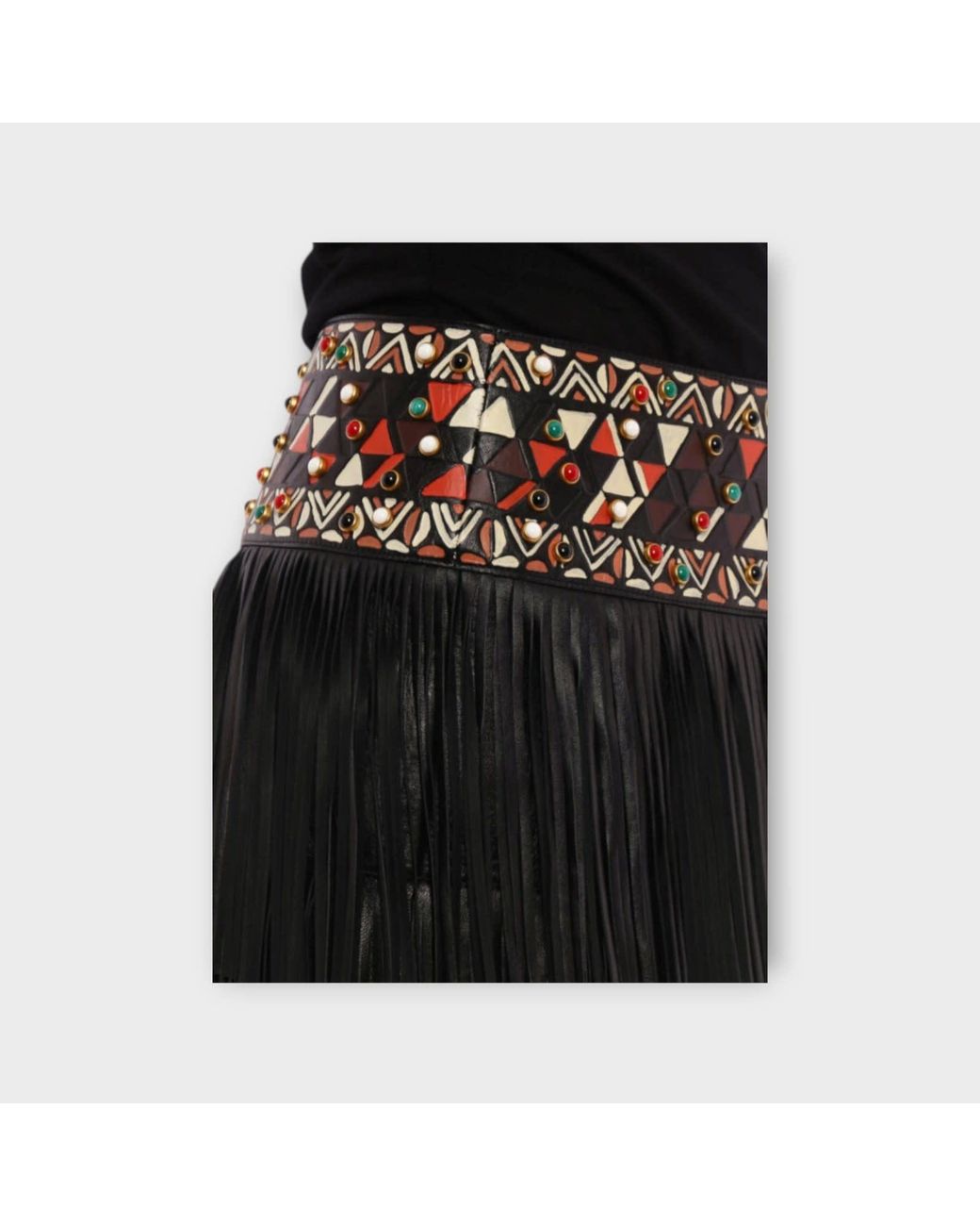 Valentino Black Fringed Skirt