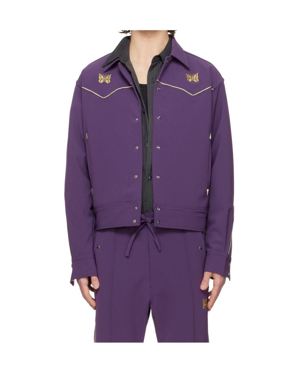 Needles Purple Long-Sleeved Casual Jacket for men