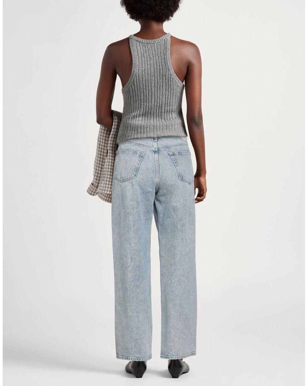 Rag & Bone Blue Plain Colour Wide-Leg Jeans