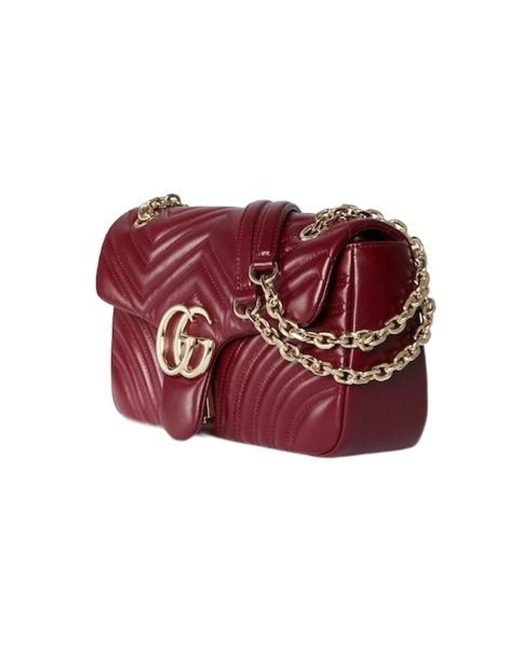 Gucci Red Gg Marmont Medium Shoulder Bag