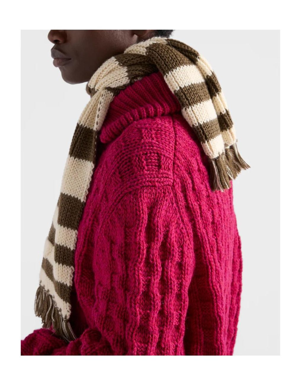 Prada Natural Alpaca Wool Scarf