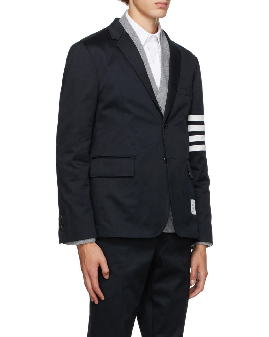 Thom Browne Blue Bar Stripe Single-Breasted Blazer for men