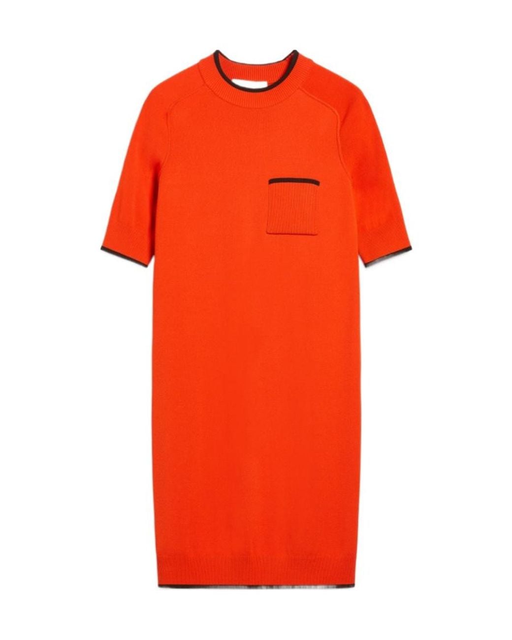 Sportmax Orange Stretch Knitted Dress