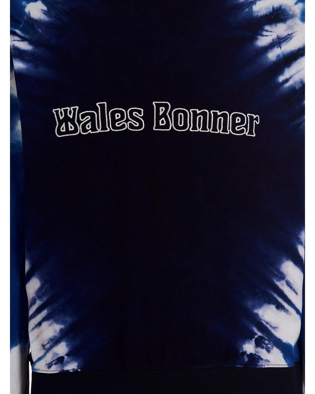 Wales Bonner Blue Tie-Dyed Logo-Embroidered Crewneck Sweatshirt for men