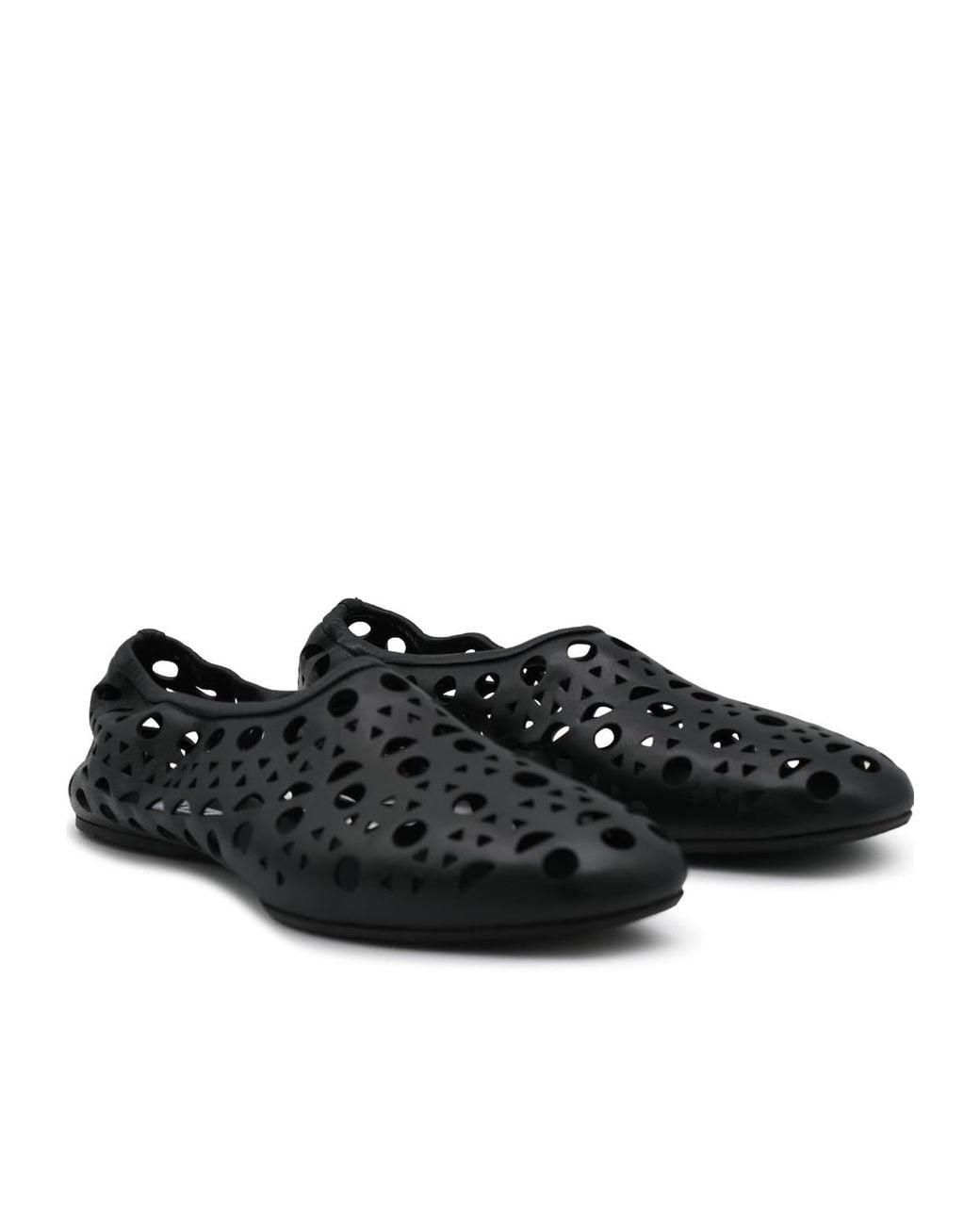 Alaïa Black Alaïa Laser-Cut Flat Shoes