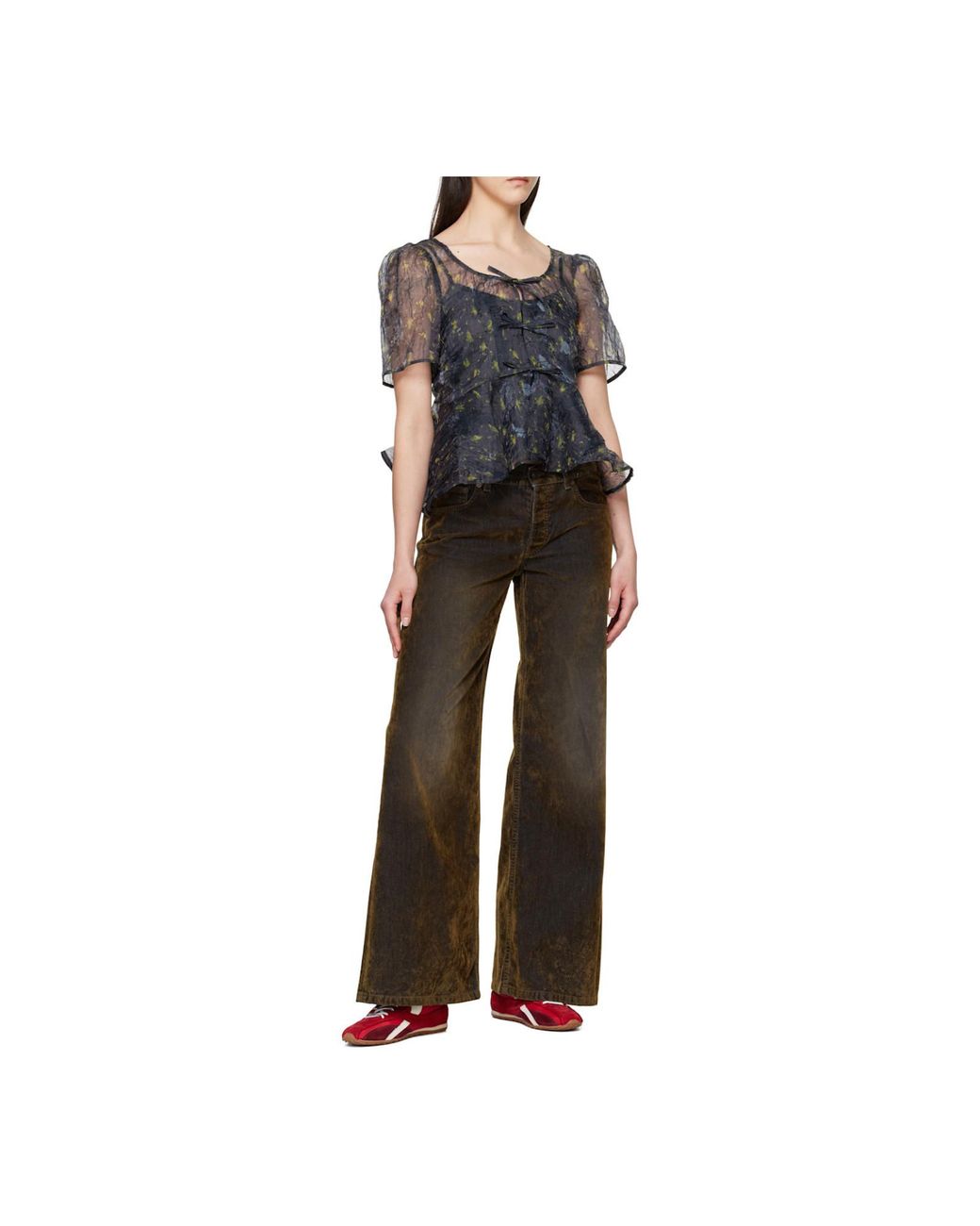 Ganni Blue Peplum Blouse