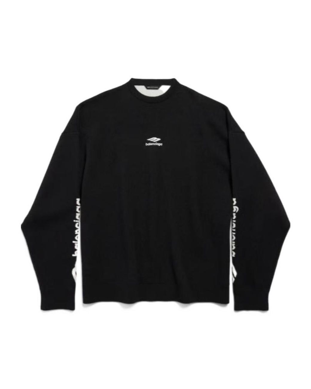Balenciaga Black 3B Sports Icon Ski Crewneck for men