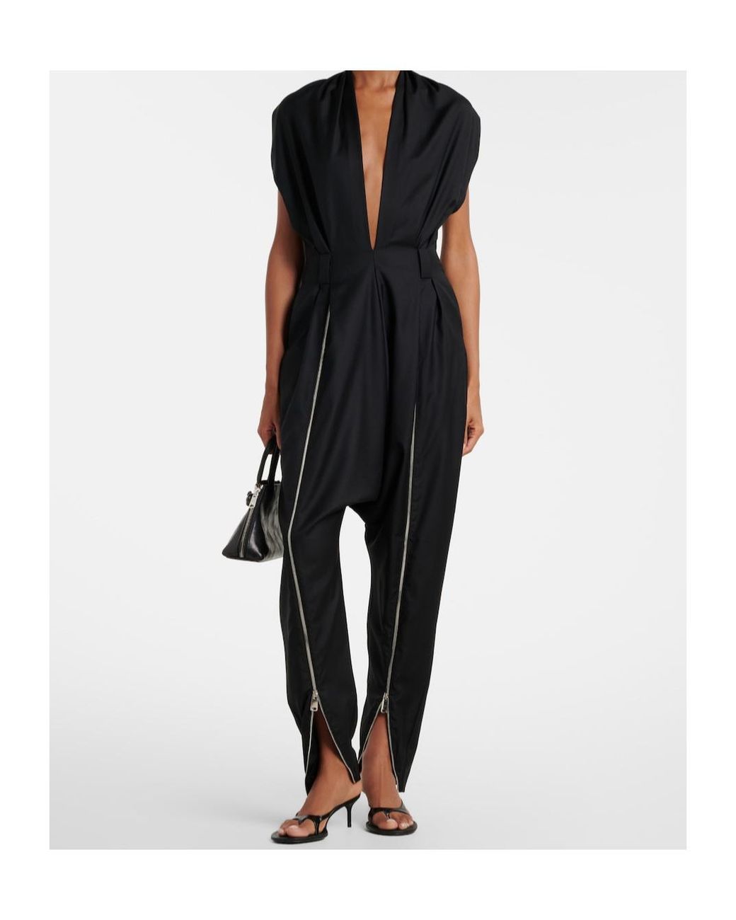 Coperni Black Halterneck Virgin Wool Jumpsuit