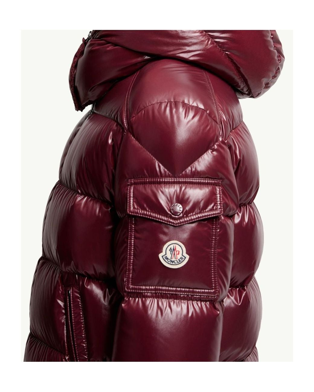 Moncler Red Maire Zip-Up Hooded Jacket