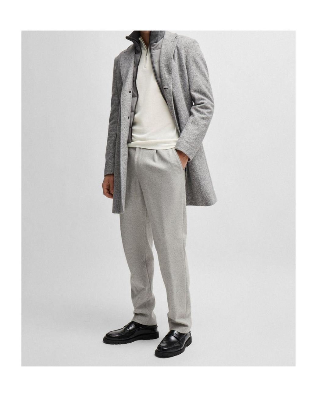 Boss White Boss Half-Zip Knitted Jumper for men